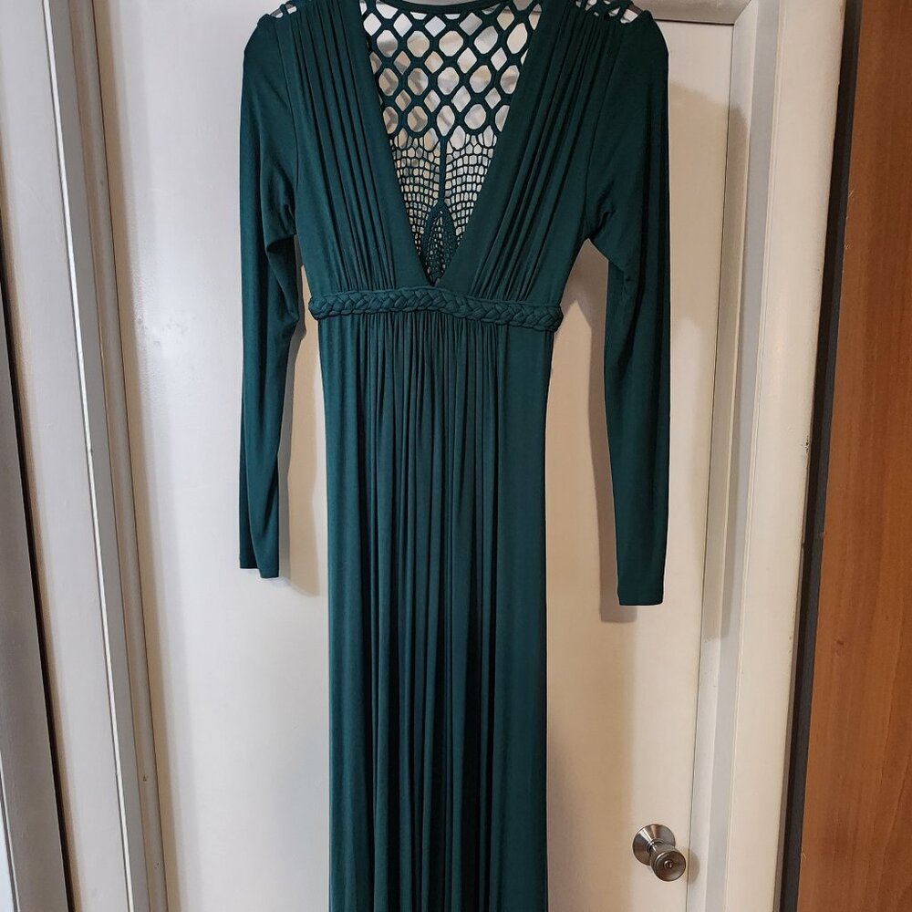 Sky Maxi Dress with crochet back detail.